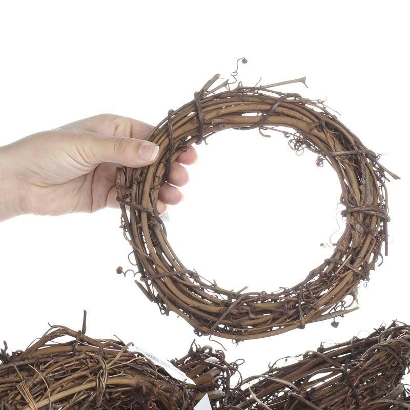 Factory Direct Craft - 8-Inch Natural Grapevine Wreath - Rustic Vine Twig Decor
