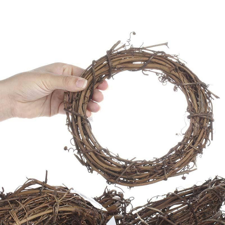 Factory Direct Craft - 8-Inch Natural Grapevine Wreath - Rustic Vine Twig Decor