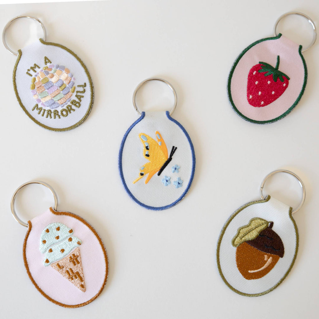 Butterfly Embroidered Keychain