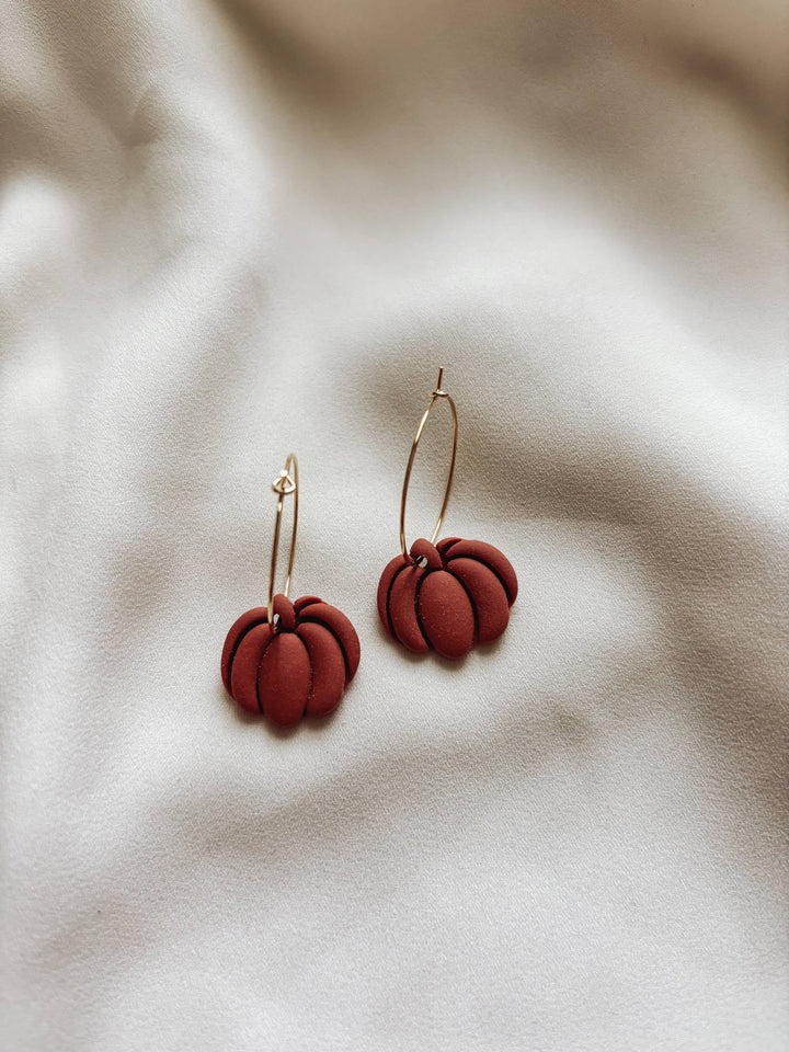 Pumpkin Hoop Earrings