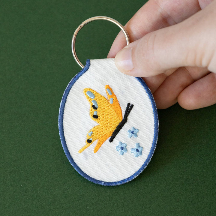 Butterfly Embroidered Keychain