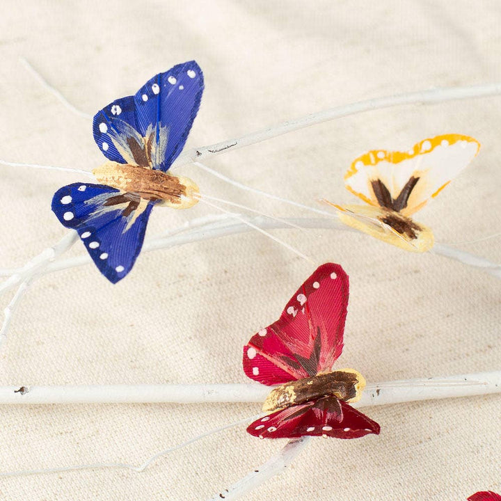 Factory Direct Craft - Assorted Jewel Tone Feather Butterflies (Pack of 12)