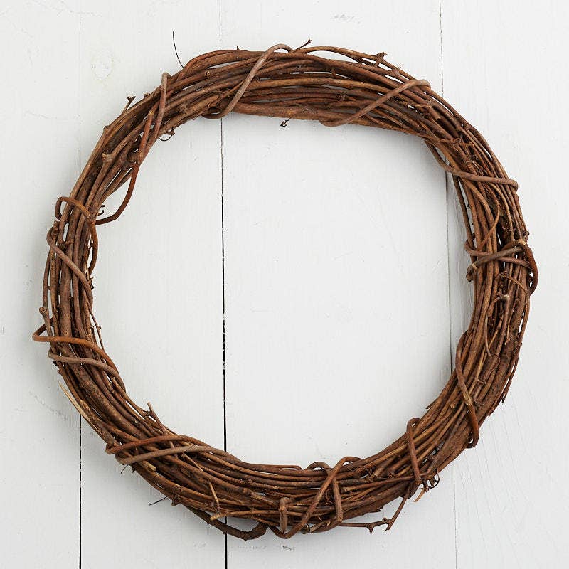 Factory Direct Craft - 8-Inch Natural Grapevine Wreath - Rustic Vine Twig Decor