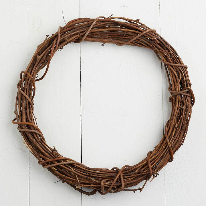 Factory Direct Craft - 8-Inch Natural Grapevine Wreath - Rustic Vine Twig Decor
