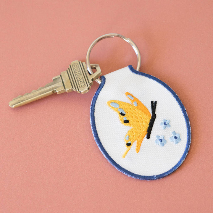 Butterfly Embroidered Keychain