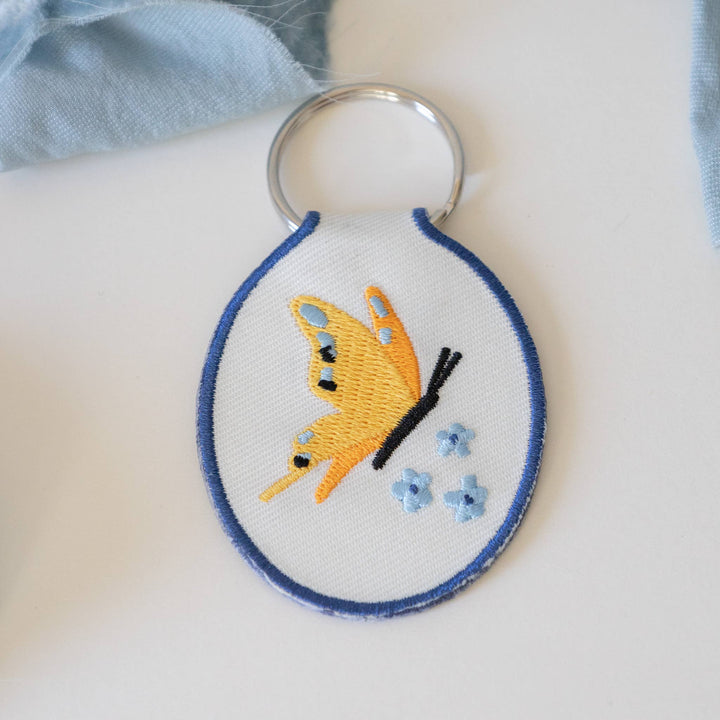 Butterfly Embroidered Keychain