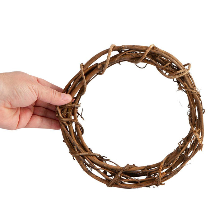 Factory Direct Craft - 8-Inch Natural Grapevine Wreath - Rustic Vine Twig Decor