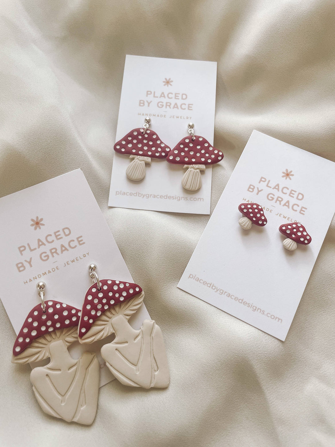 Red Mushroom Stud Earrings