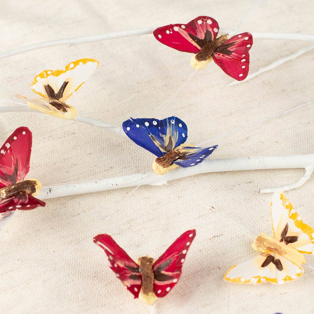 Factory Direct Craft - Assorted Jewel Tone Feather Butterflies (Pack of 12)