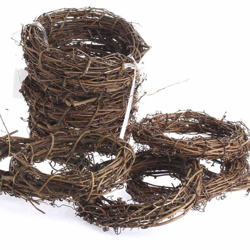 Factory Direct Craft - 8-Inch Natural Grapevine Wreath - Rustic Vine Twig Decor