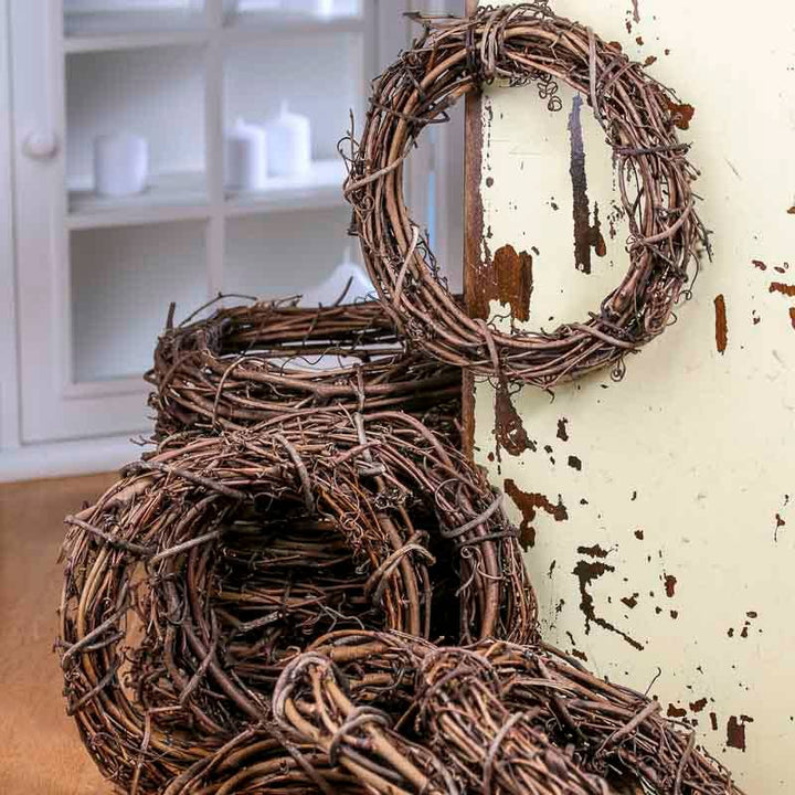 Factory Direct Craft - 8-Inch Natural Grapevine Wreath - Rustic Vine Twig Decor