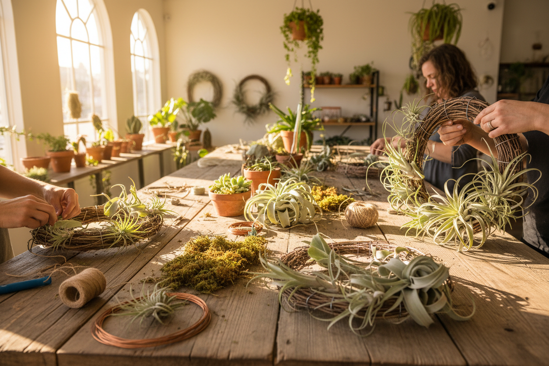 An air plant wreath workshop