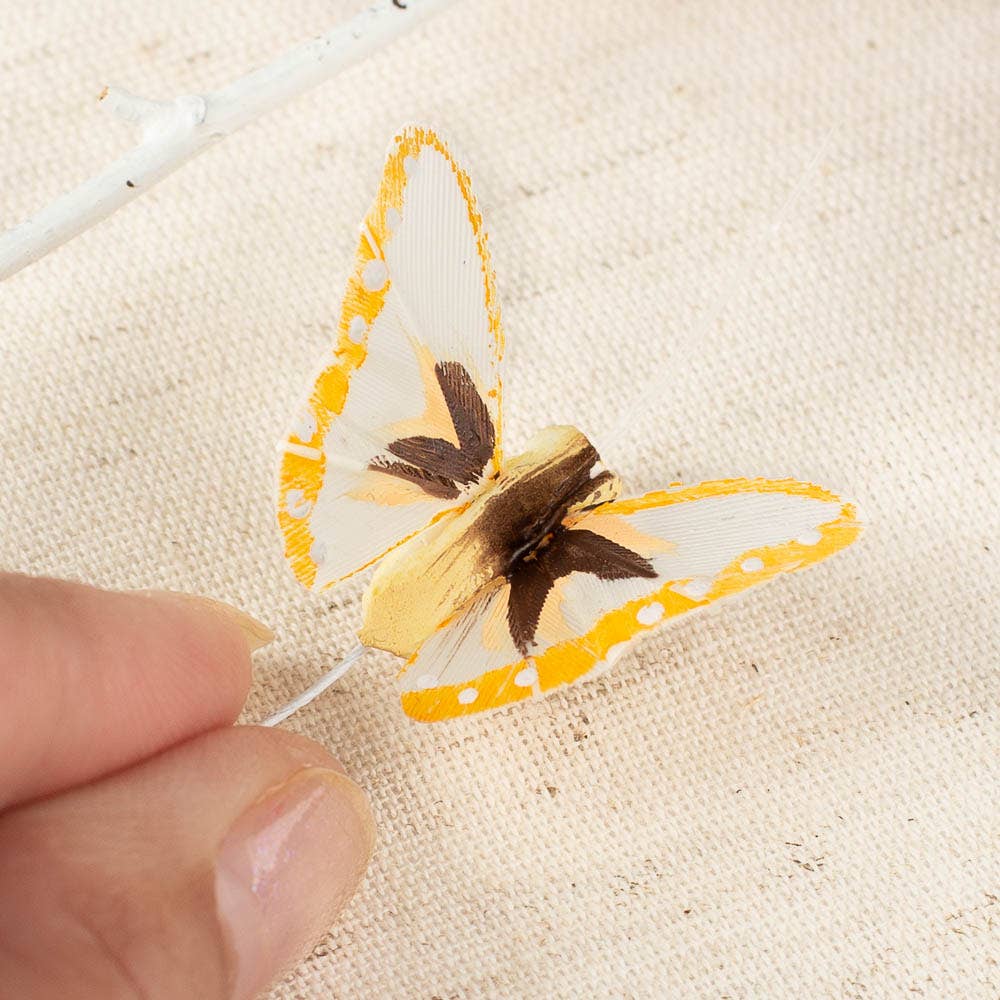 Factory Direct Craft - Assorted Jewel Tone Feather Butterflies (Pack of 12)
