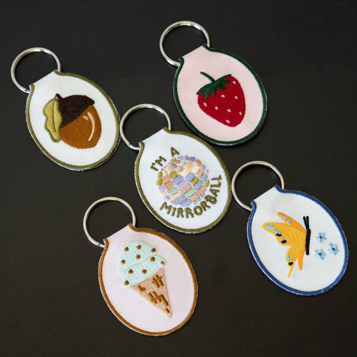 Butterfly Embroidered Keychain