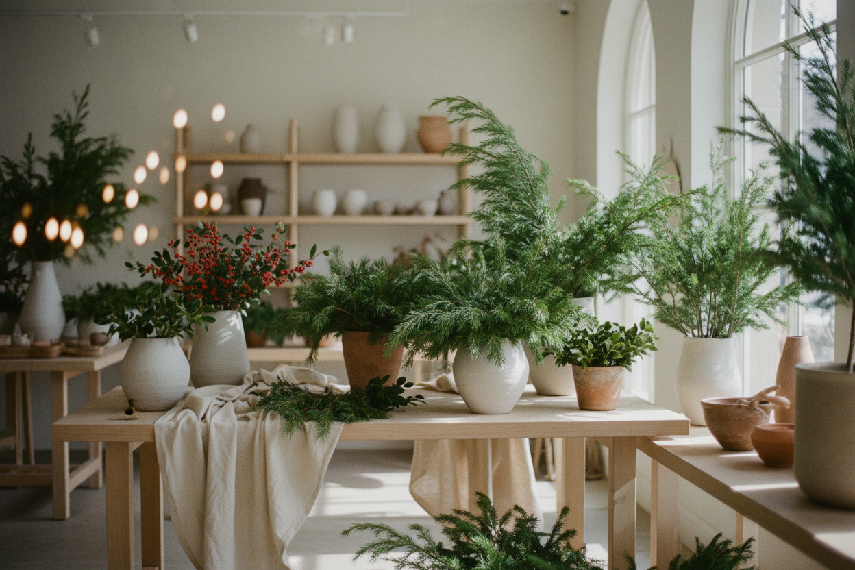 think pine, spruce, holly