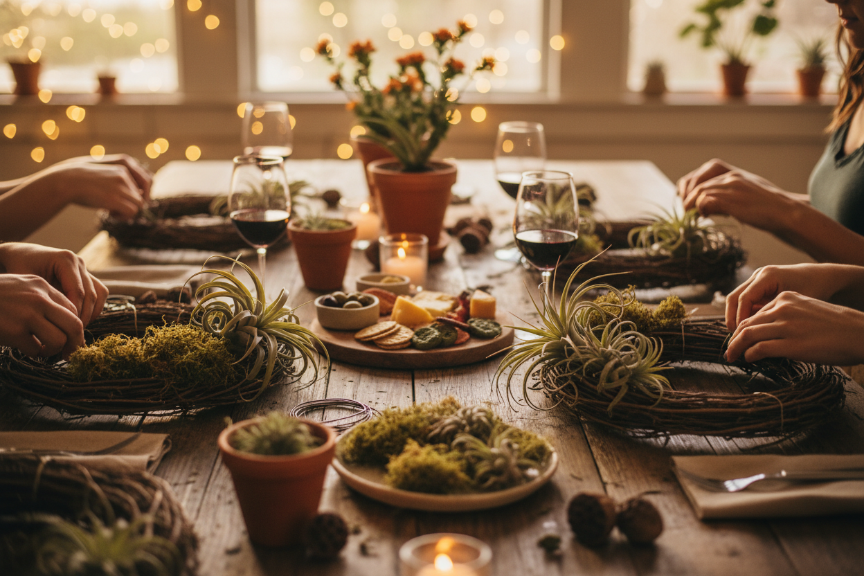 this is great, but can you make the wreath forms grapevine wreathforms and make it look as cinematic as possible