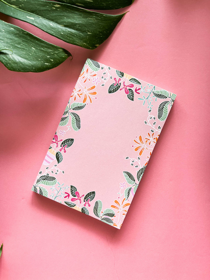Pink Floral Plant Notepad
